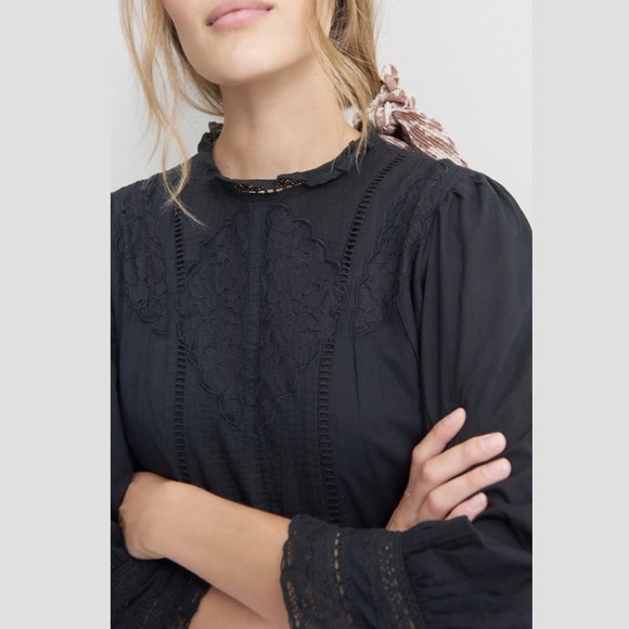 🔴SOLD🔴Anthropologie Farm Rio Black Dress L - Picture 4 of 13